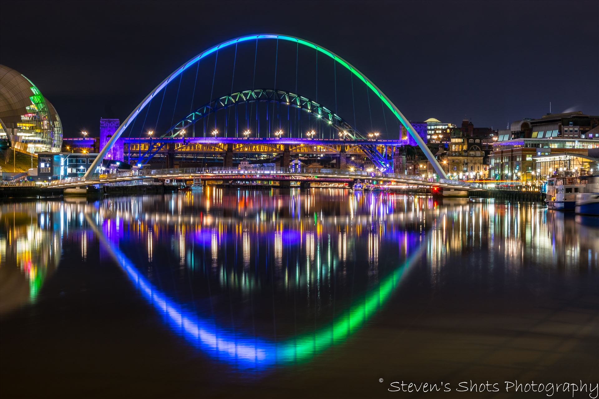 Colour millenium bridge and tyne bridge 6.3.18.jpg -  by Steven's Shots Photography